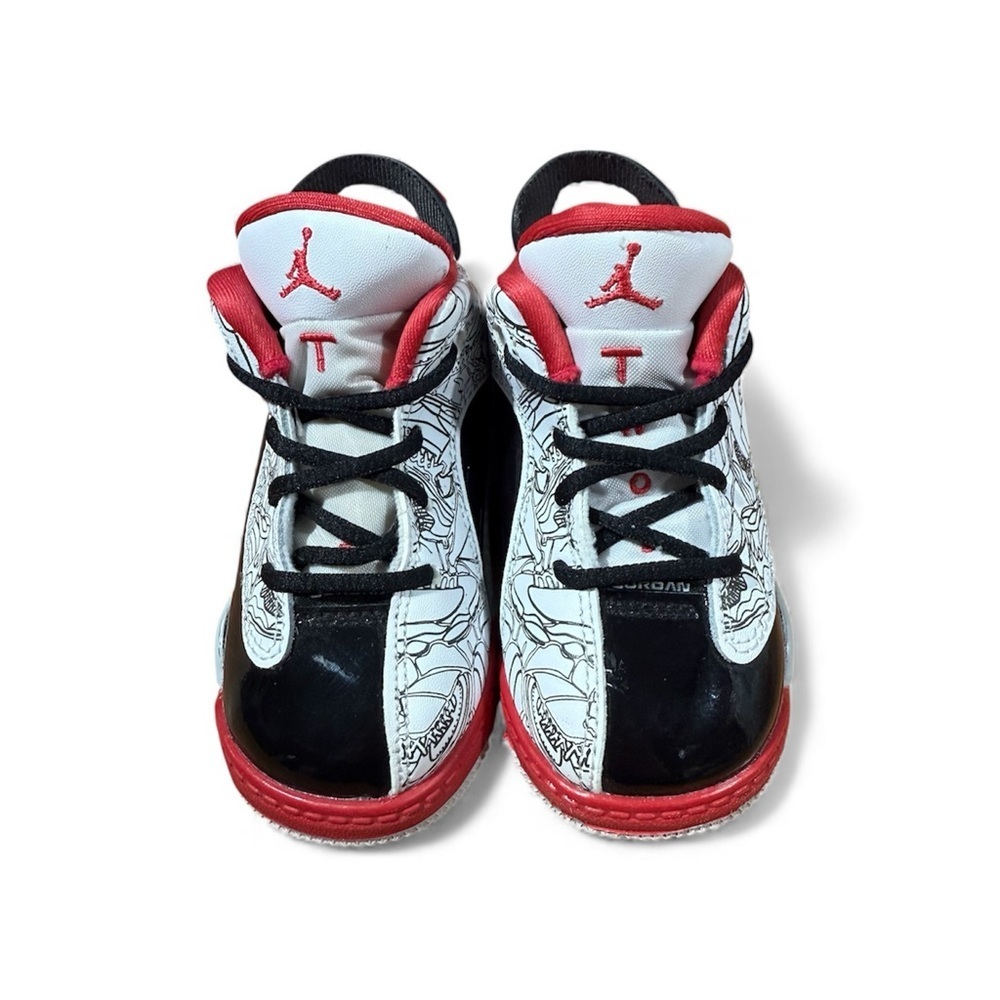 Jordan Kids Black, White, and Red Sneakers